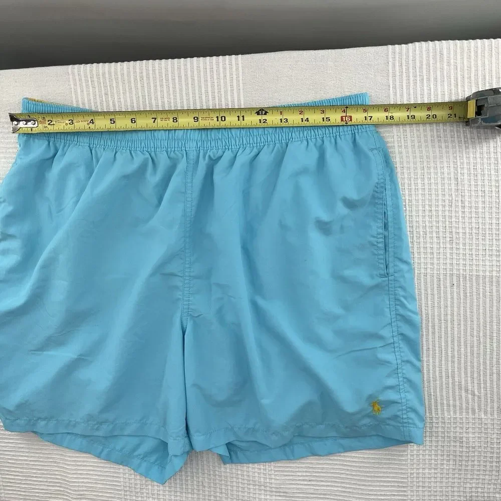 Polo Ralph Lauren Men's Lt Blue Swim Trunks Size XXL/2XL Inside Pocket‎ Unlined